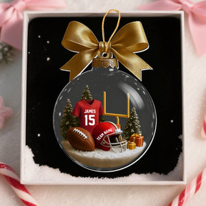 Football Season Is Coming - Personalized Football Transparent Ornament
