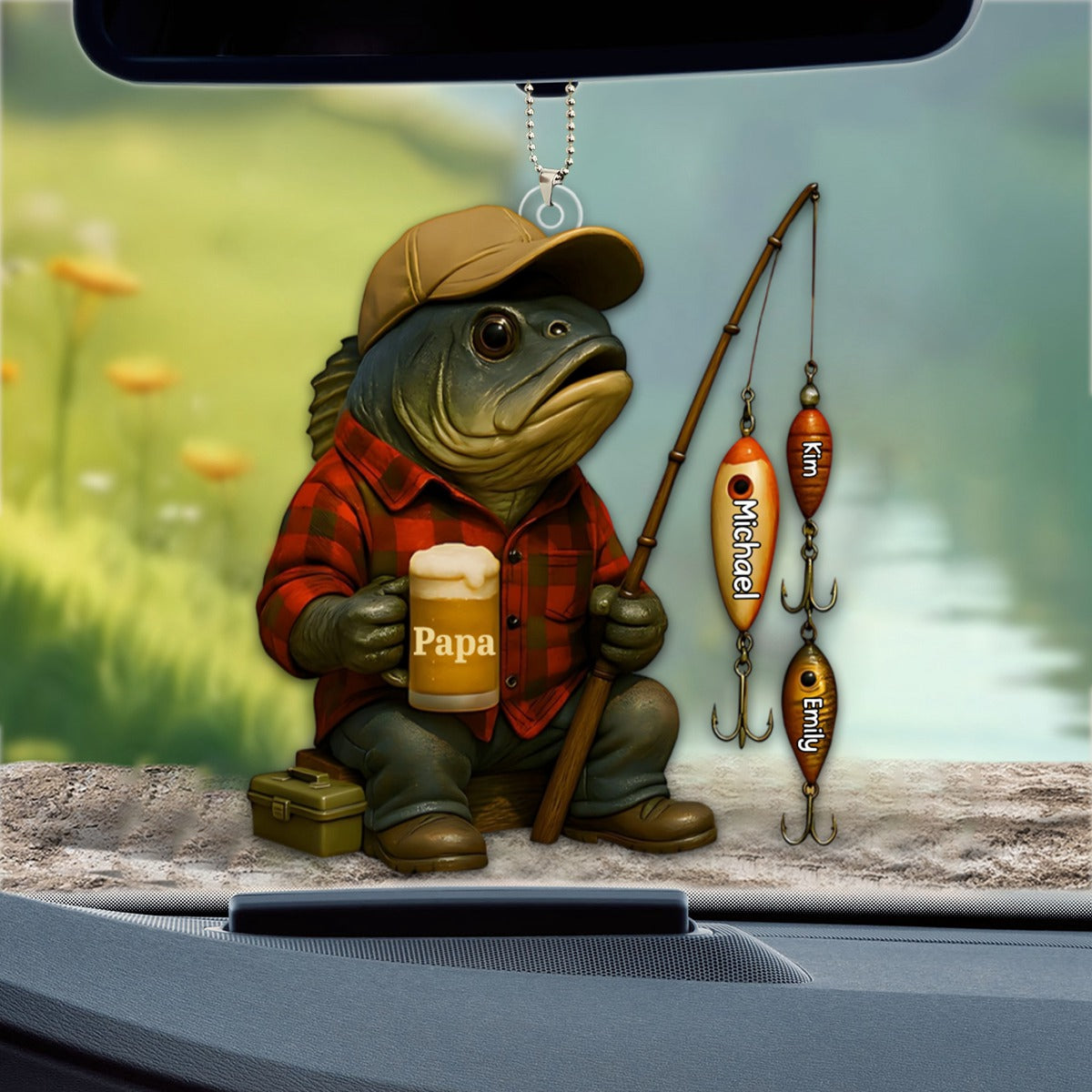 Fishing Dad Acrylic Ornament - Personalized Gift For Dad,Grandpa