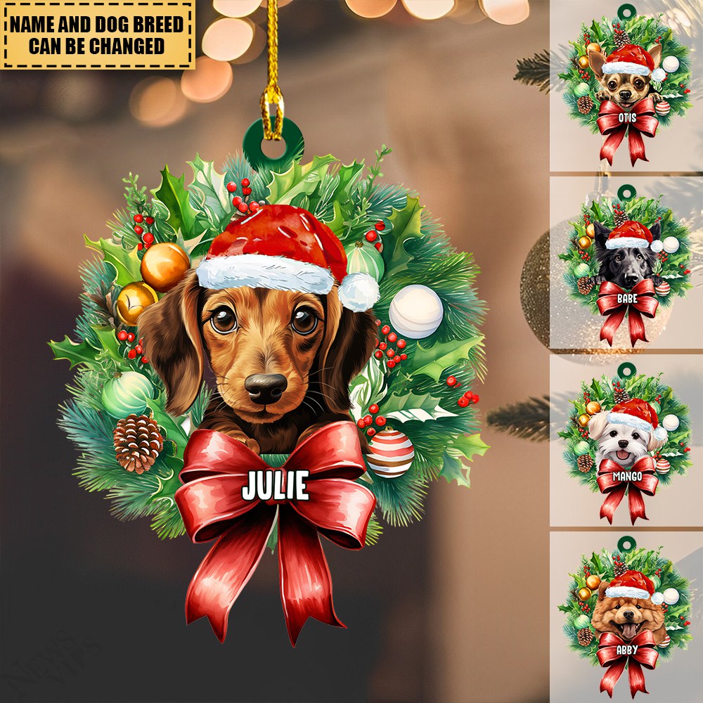 Personalized Christmas Gift For Dog Lovers Acrylic Ornament