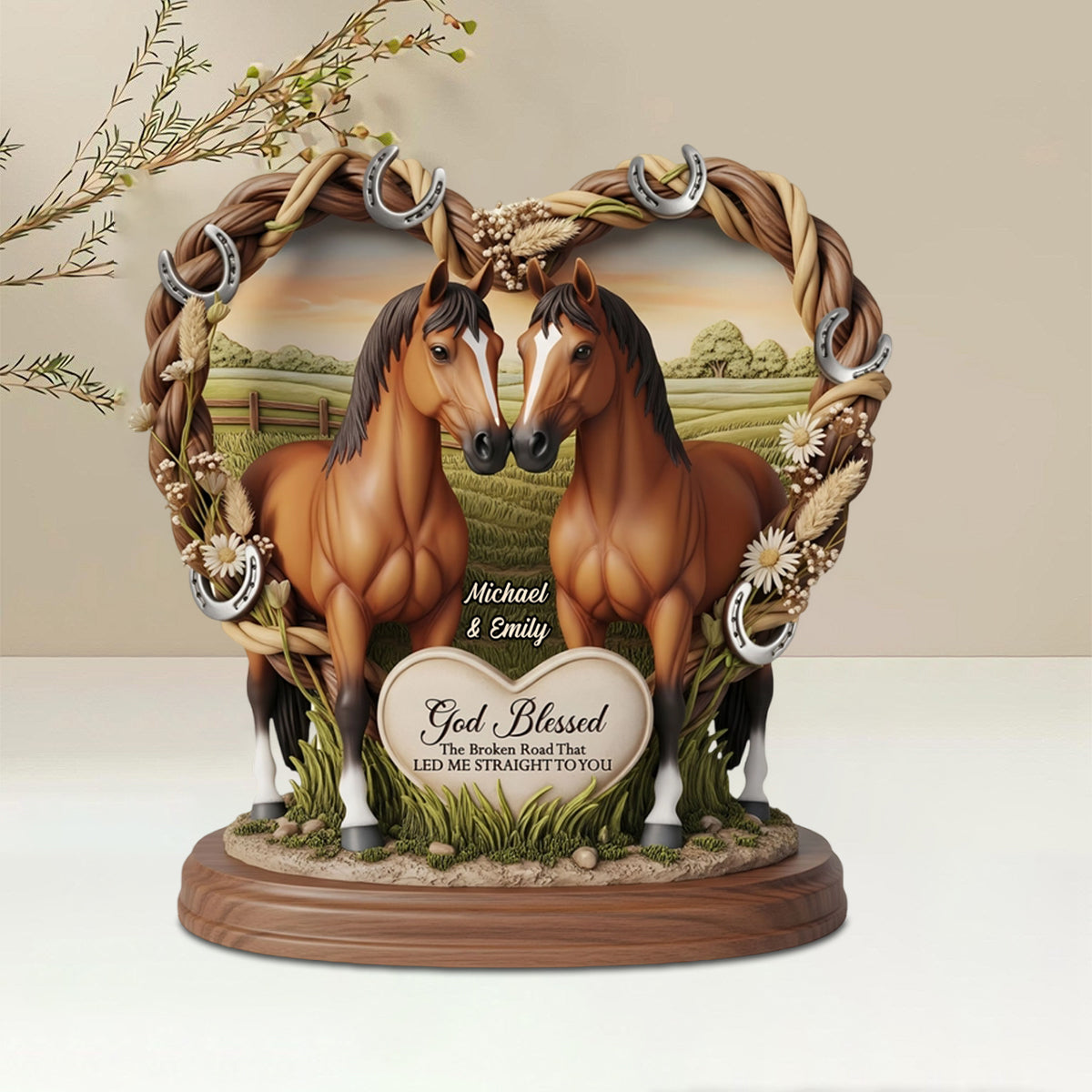 Horse Couple - Personalized Acrylic Plaque Gifts For Husband Wife