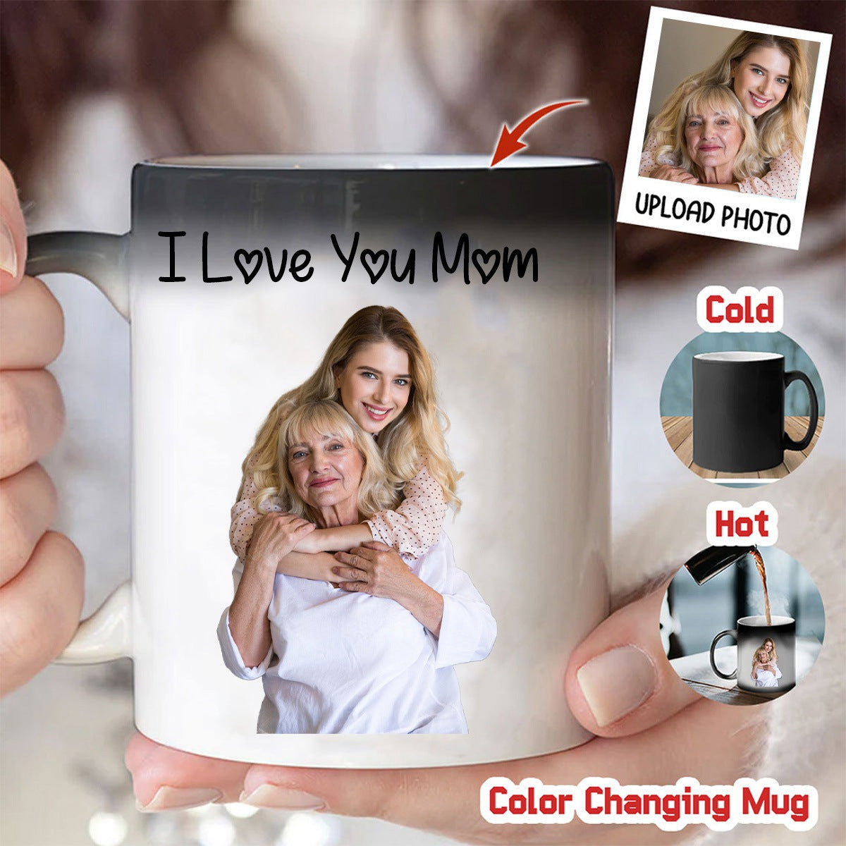 Custom Photo Personalized Color Changing Mug Gift For Pet Lovers,Family
