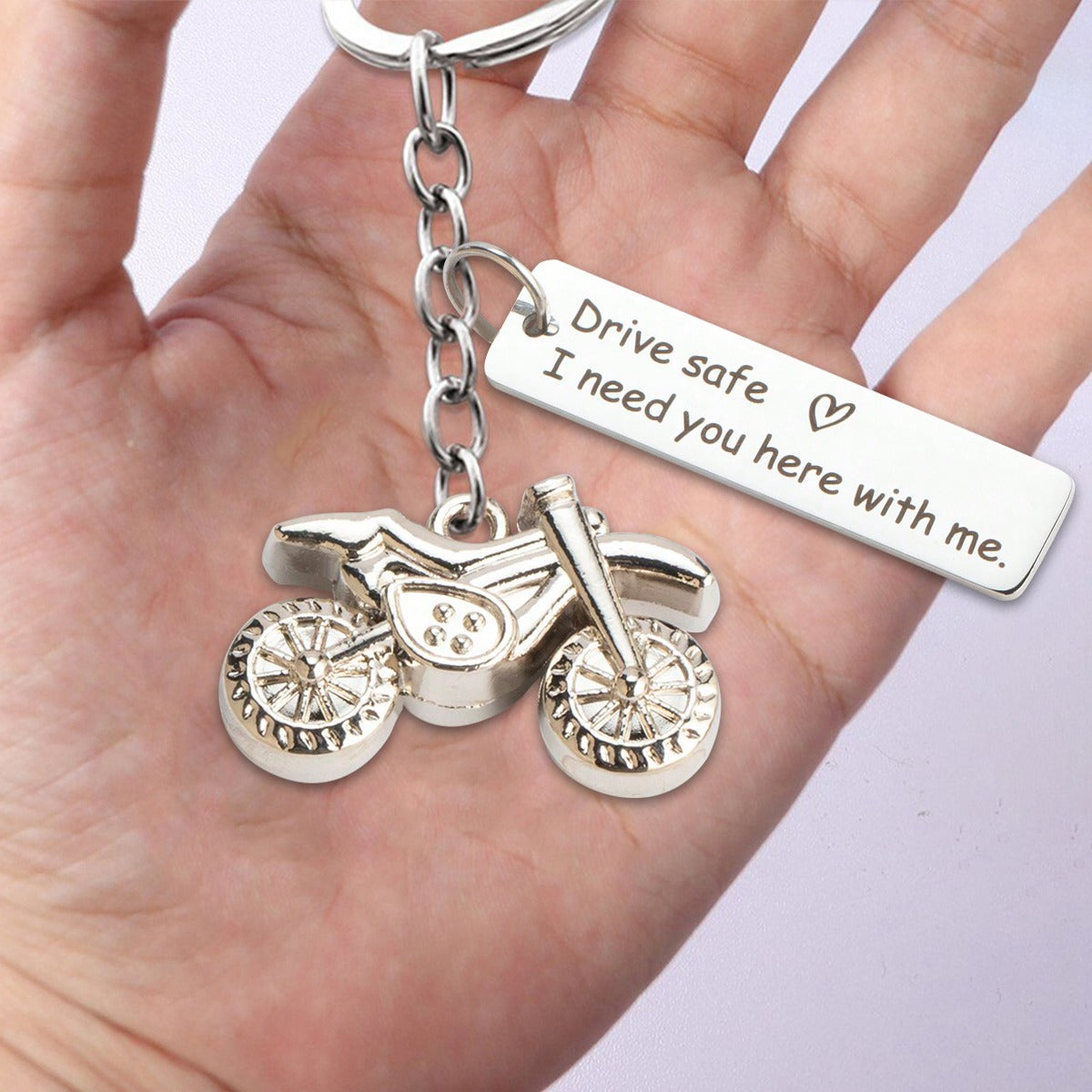 Drive Safe-Personalized Motorcycle Keychain