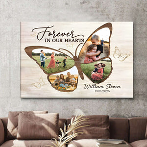 Personalized Butterfly Memorial Gifts, Memorial Gifts for Loss of Mother, In Loving Memory Canvas Poster