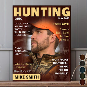 Personalized Hunter Magazine Cover Canvas Poster Custom Gift For Hunter, Hunting Gift For Man