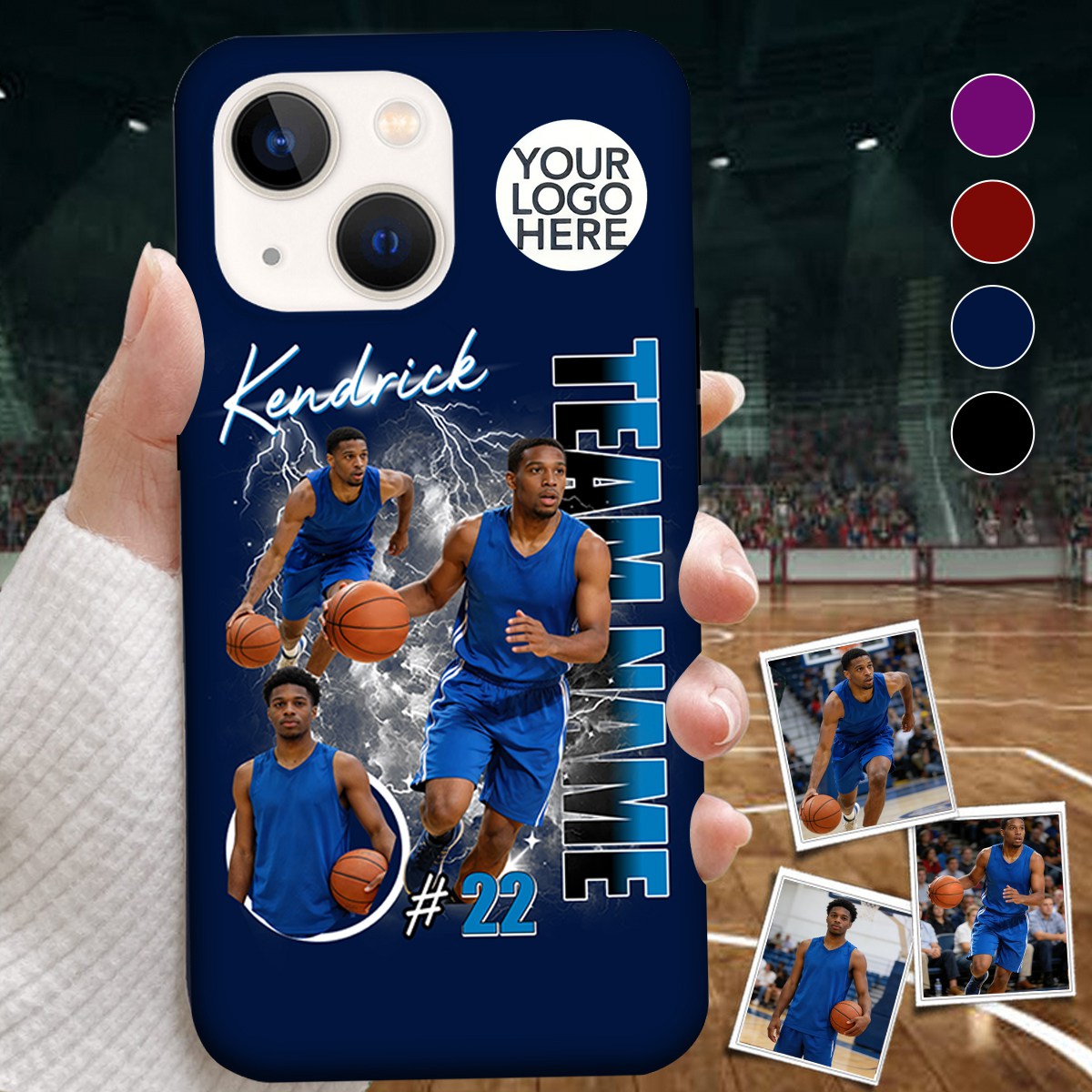 Custom Photo Basketball Player - Personalized Team Name School Name Phone Case
