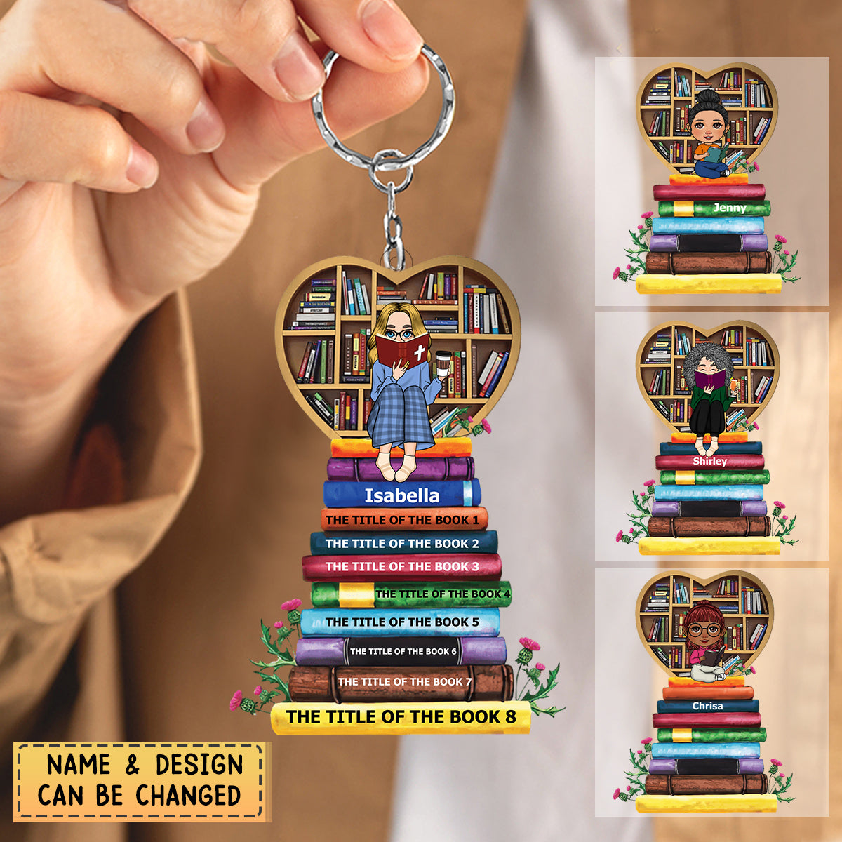 Personalized Acrylic Keychain - A Girl, A Woman Who Loves Books