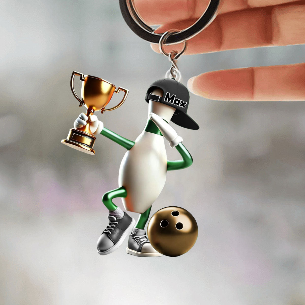 Personalized Bowling Acrylic Keychain For Bowling Lover