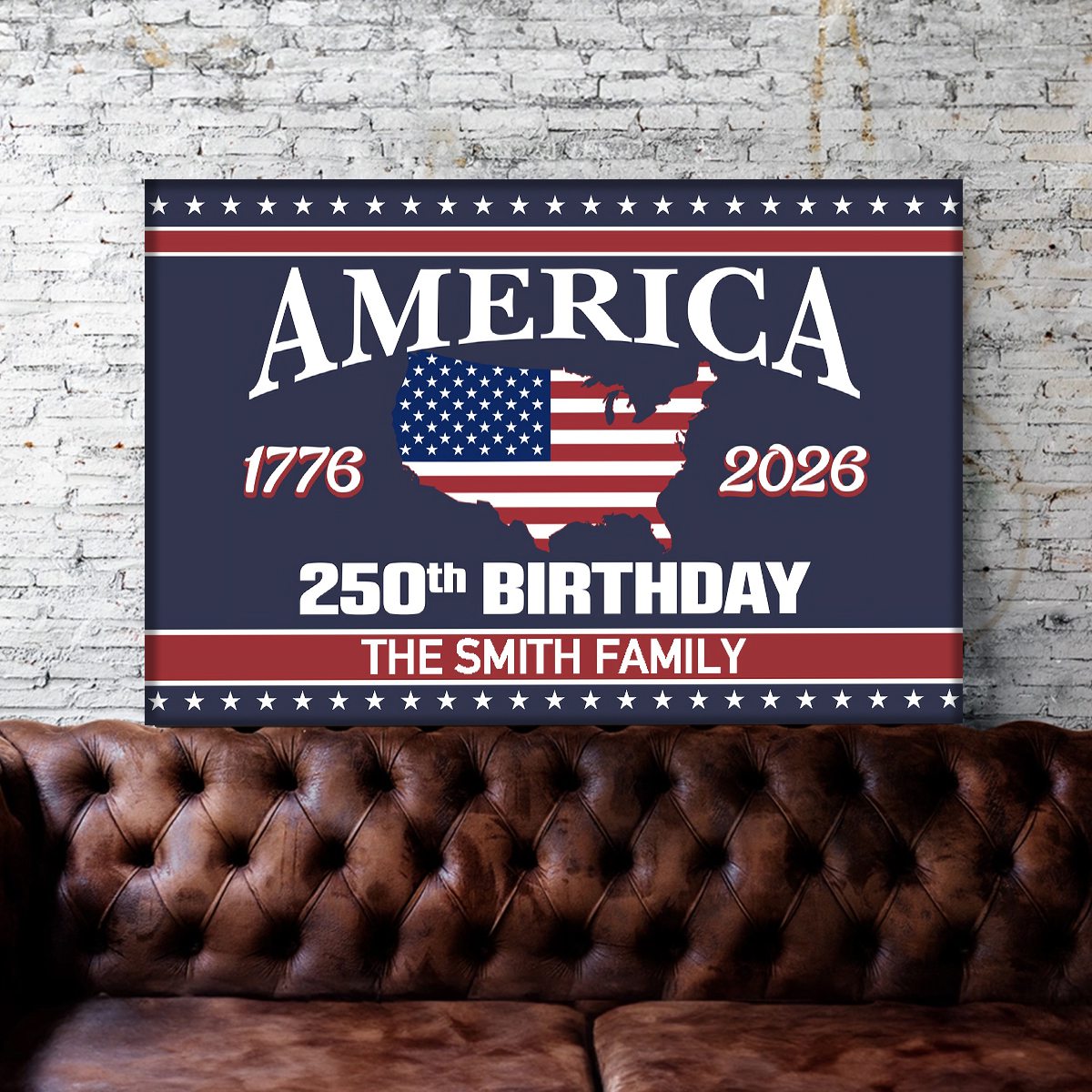 America 250th Birthday 1776-2026 Personalized Canvas Poster