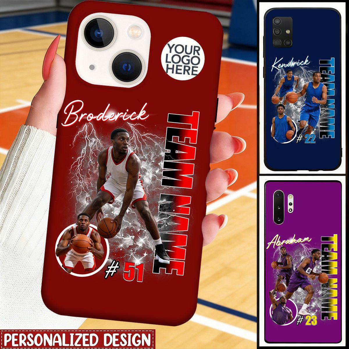 Custom Photo Basketball Player - Personalized Team Name School Name Phone Case