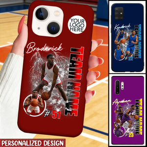 Custom Photo Basketball Player - Personalized Team Name School Name Phone Case