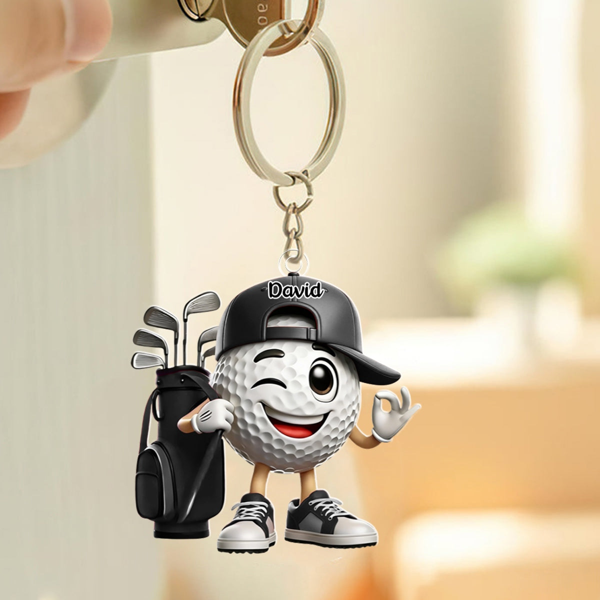 Golf Player Home Decor Personalized Golf Keychain
