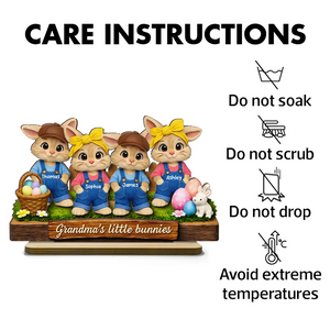 Grandma's Little Bunnies - Personalized Wooden Plaque - Easter Gift for Grandma