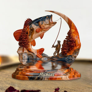 Forever Fishing Memory - Personalized Fishing Custom Shaped Acrylic Plaque