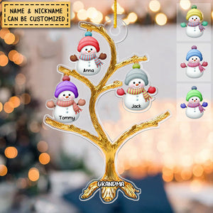Personalized Christmas Snowman Christmas Tree Acrylic Ornament