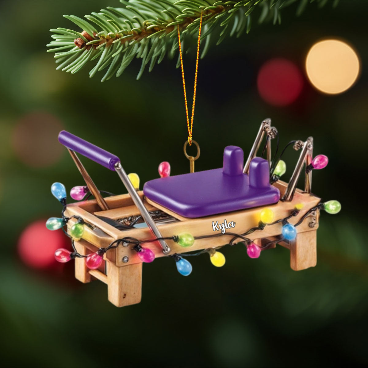 Personalized Pilates Reformer Ornament, Custom Name Christmas Gift