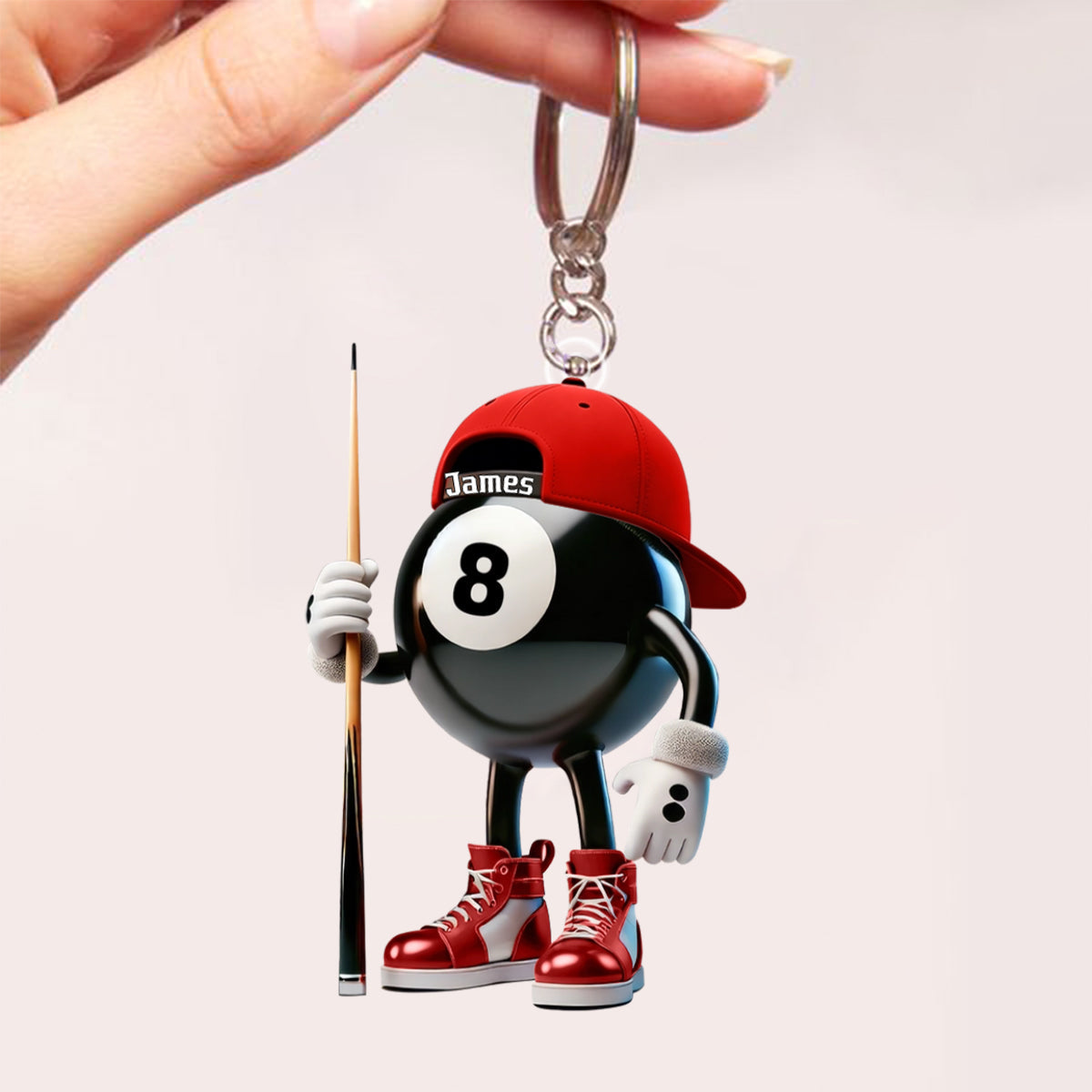 Personalized Name Billiard Keychain, Billiard Lover Gift