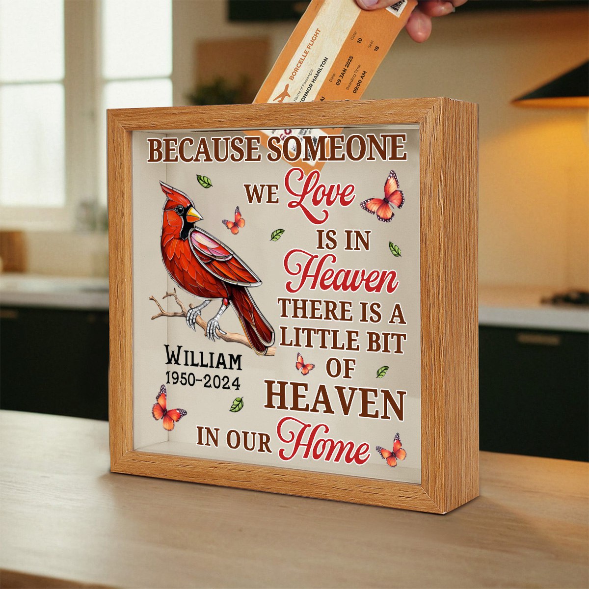 A Little Bit Of Heaven In Our Home - Personalized Memory Box