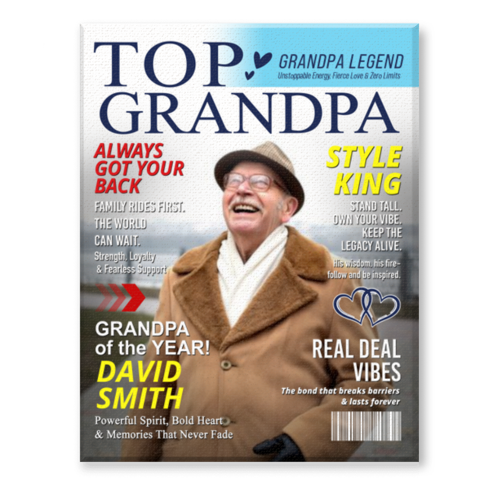 Personalized Grandpa Magazine Cover Poster Gifts for Grandpa from Grandkids