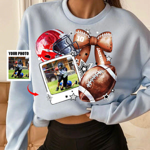Custom Football Photo Personalized Sweatshirt Gift For Football Mom