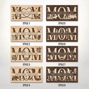 Mom Gift from Daughter, Son, Mom Sign Personalized Canvas with Kid’s Names
