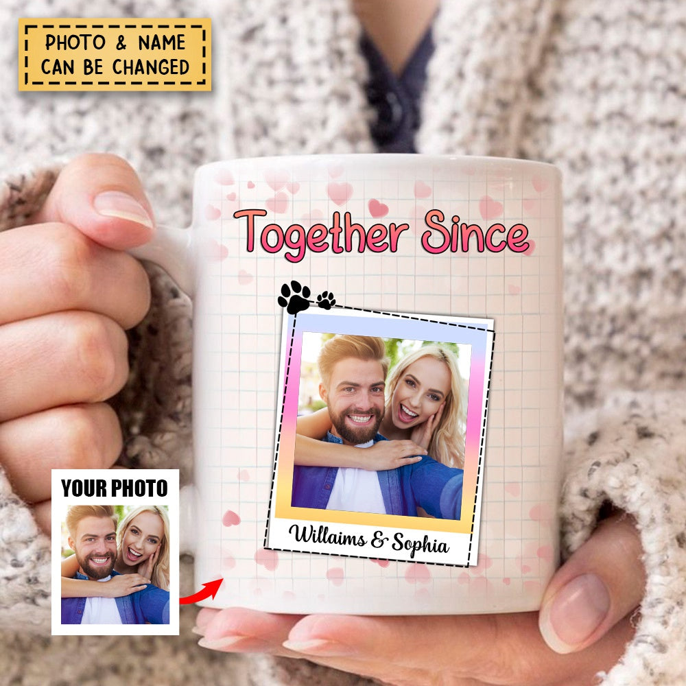 Lovely Valentine Upload Couple Photo Gift, Together Since Personalized Mug