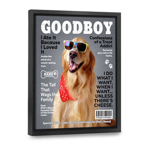 Personalized Custom Pet Magazine Cover Canvas, Custom Pet Portrait, Pet From Photo