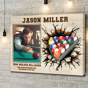 Billiards Player Signature Canvas, Custom Billiards Guest Book, Billiards Keepsake Gift, Billiards Lover Gift, Sport Gift
