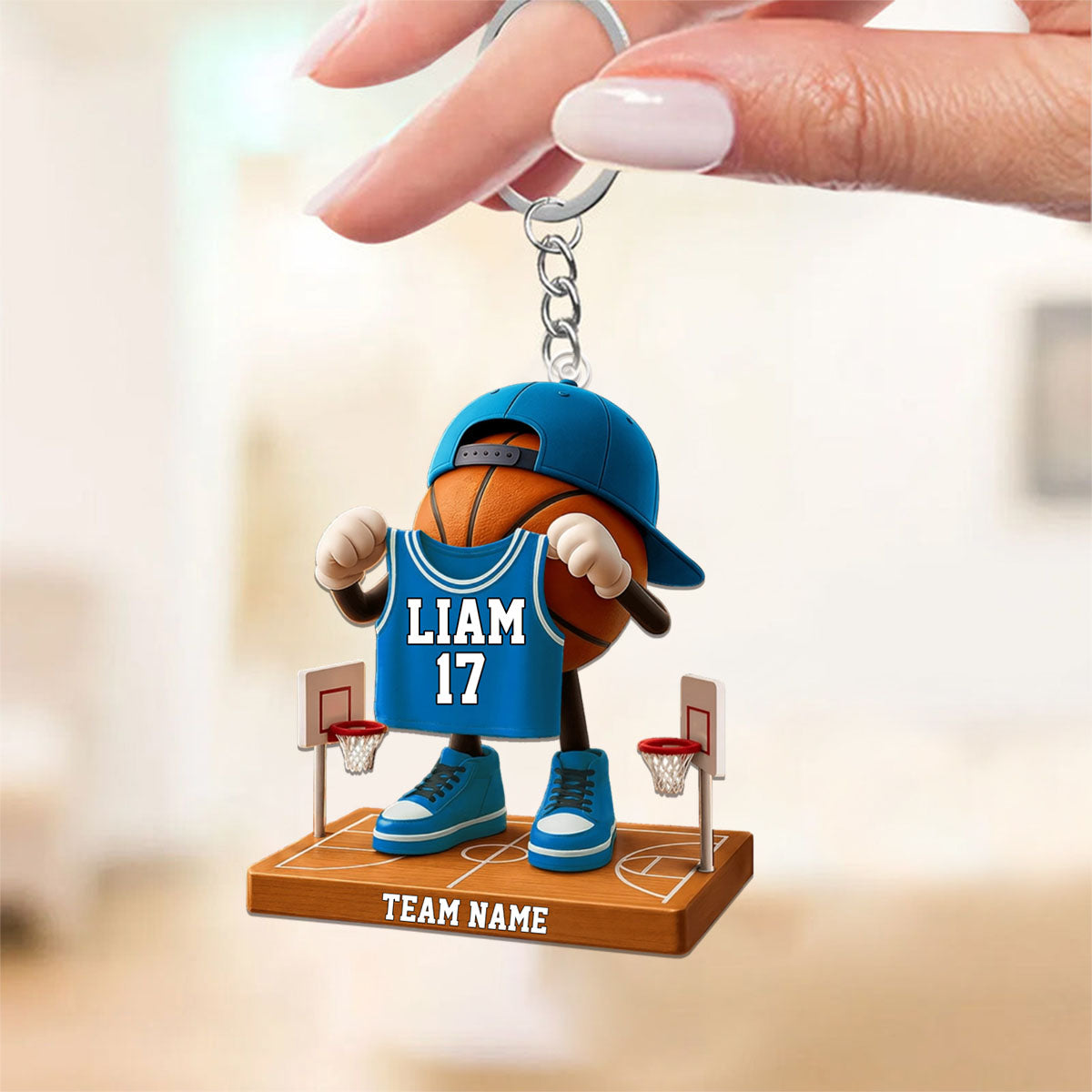 Personalized Basketball Acrylic Keychain,Unique Gifts For Basketball Lover