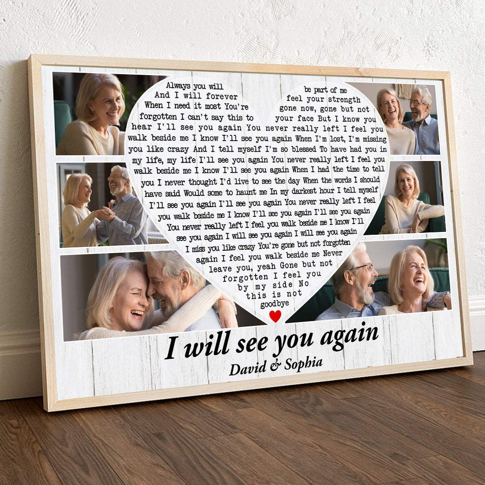 I Will See You Again, Custom Couple Photo Canvas Print, Gift For Couple, Memorial Gifts