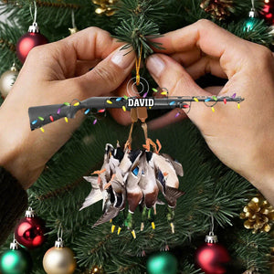 Personalized Duck Hunting Acrylic Christmas Ornament – Custom Name Gift For Hunters