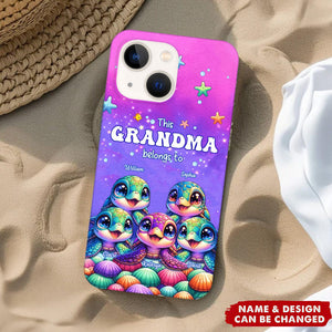 Personalized This Grandma belongs to Colorful Turtle Phone Case