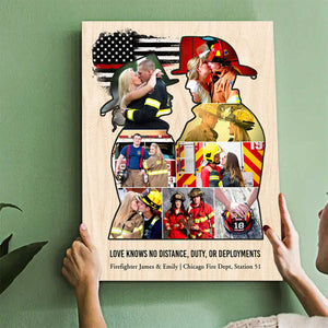 Personalized Firefighter Couple Gift, Custom Firefighter Husband Gift, Firefighter Family Sign, Fire Family Decor