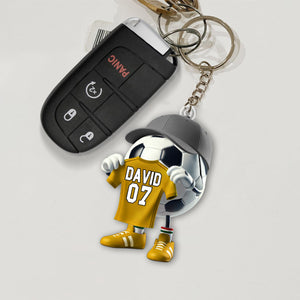 Custom Name Soccer Keychain, Soccer Lover Personalized Gift