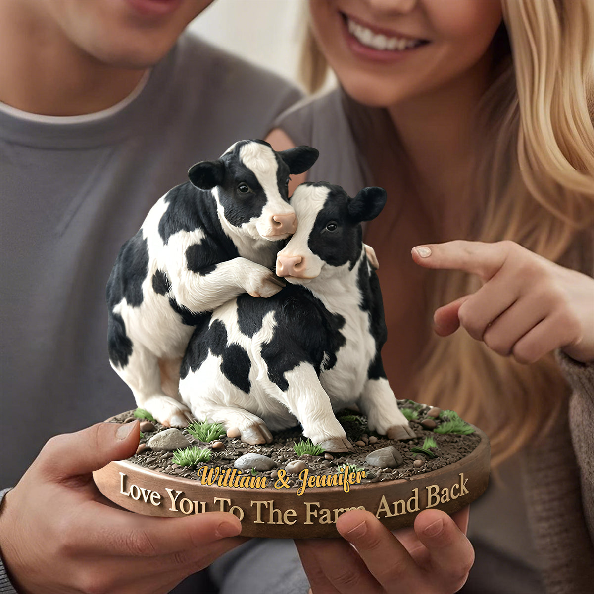 Personalized naughty cow couple acrylic plaque gift for couple