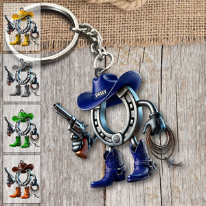 Personalized Custom Name Cowboy Cowgirl Keychain