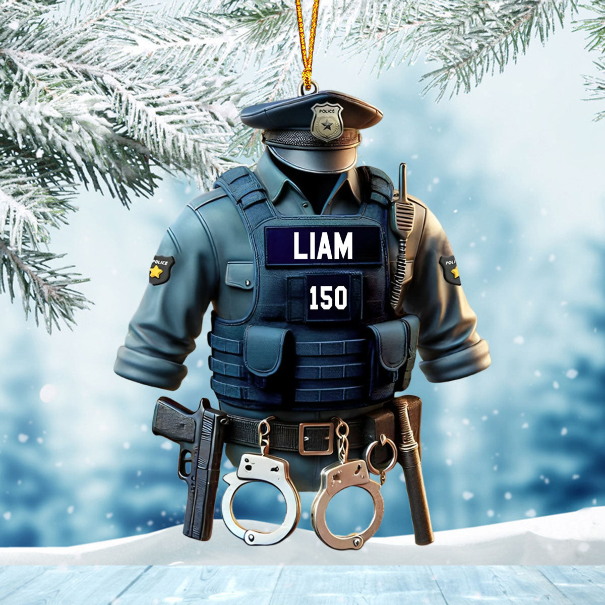 Police Uniform - Personalized Ornament Christmas Gift for Police
