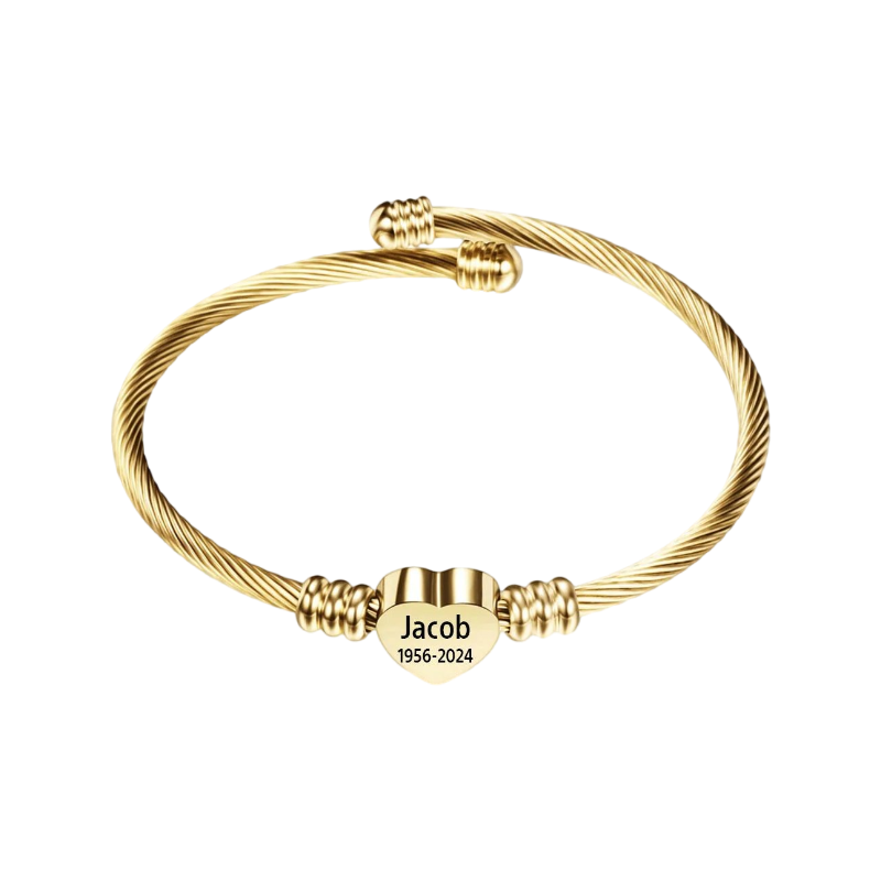 Personalized Heart Name&Date Memorial Bracelet