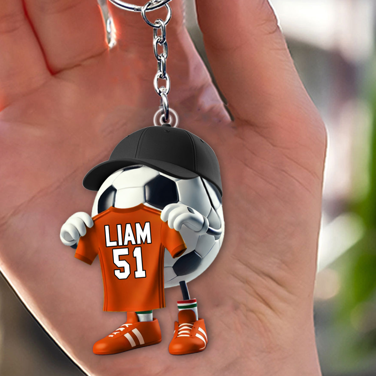 Custom Name Soccer Keychain, Soccer Lover Personalized Gift