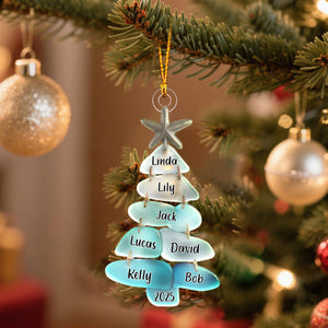 Beach Stones Family Christmas Tree - Personalized Ornament