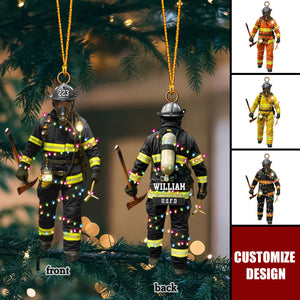 Firefighter Outfits Ornament - Personalized Gifts For Fireman