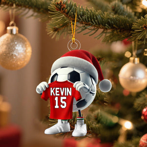 Custom Name Soccer Ornament, Soccer Lover Personalized Christmas Gift