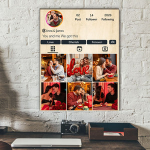 Our Love Profile – Personalized Custom Photo Canvas for Couples