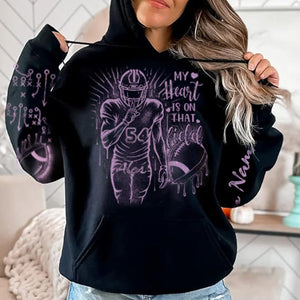 I'll Always Your Biggest Fan - Personalized Bleach Style Football Hoodie For Football Mom