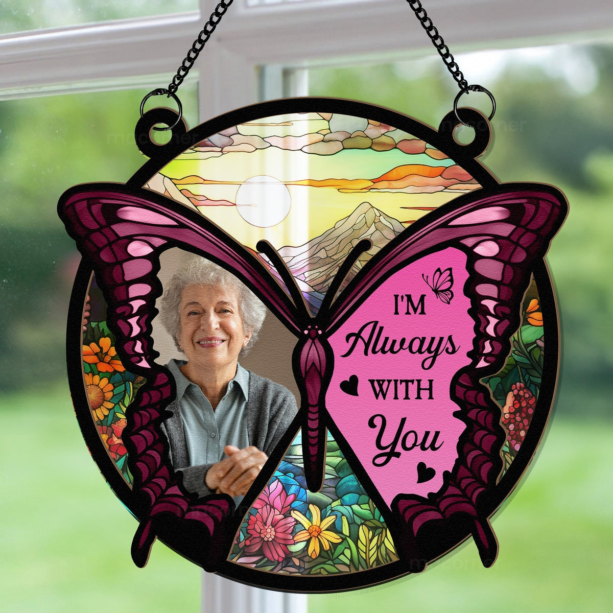 Butterfly I'm Always With You - Personalized Window Hanging Suncatcher Ornament