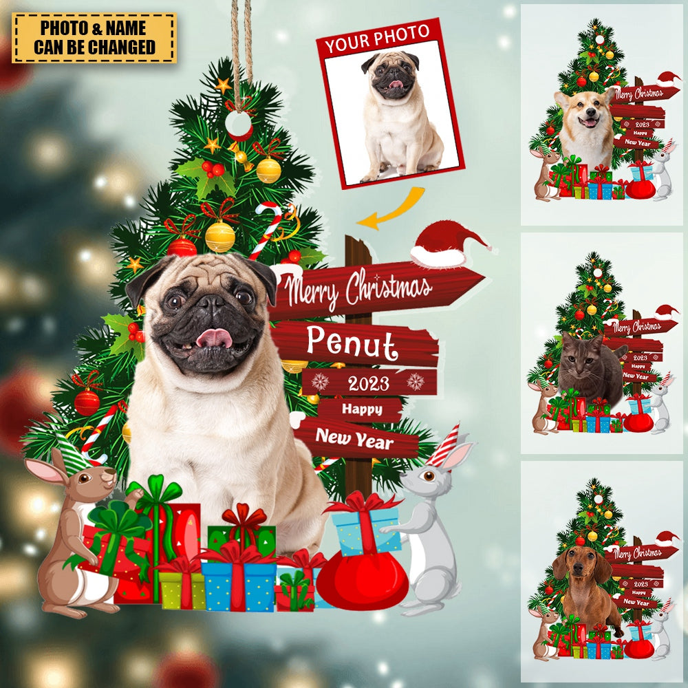 Personalized Acrylic Ornament Christmas Gift For Pet Lovers Pet Photo Christmas Tree Gift