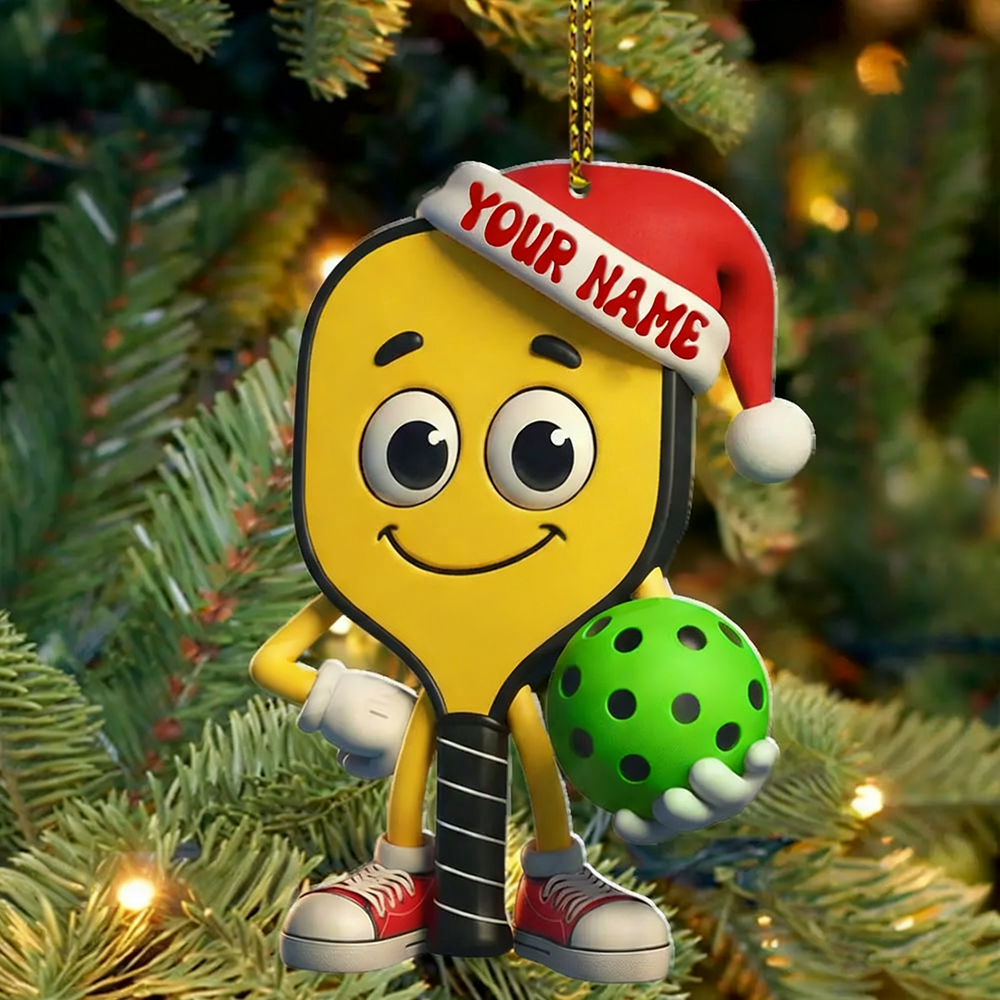 Personalized Pickleball Christmas Acrylic Ornament