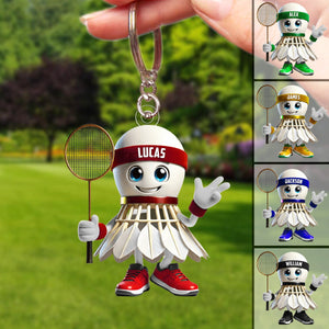 Personalized Badminton Keychain, Gift For Badminton Lover
