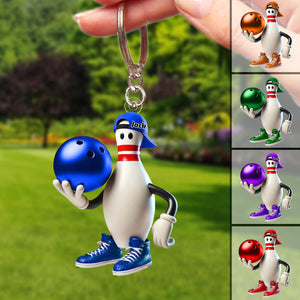 Personalized Bowling Acrylic Keychain, Gift For Bowling Lover