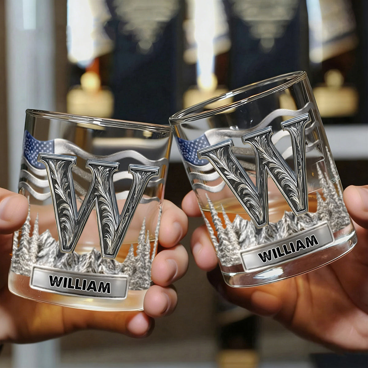 Alphabet Initial For Whiskey Lovers - Personalized Whiskey Glass