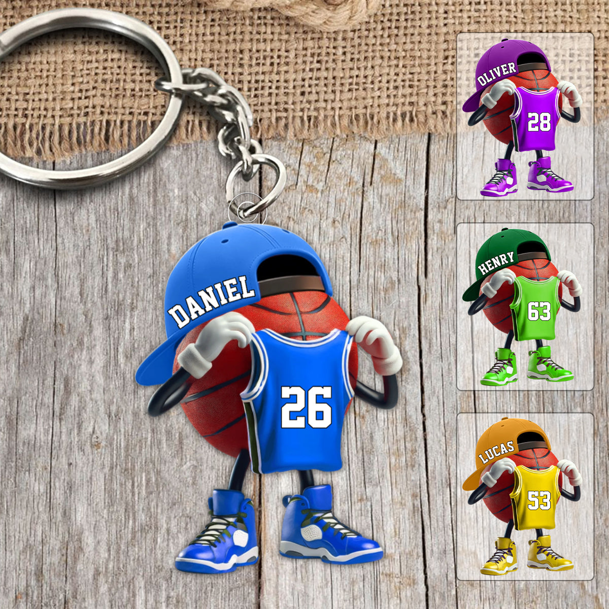 Custom Name Basketball Personalized Acrylic Keychain Gift For Basketball Lover